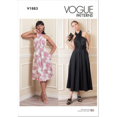 Vogue Patterns Ladies Dress A5 (8-10-12) - Dress Sewing Pattern - Adult - Crossover Halter Dress - Size 8, 10, 12