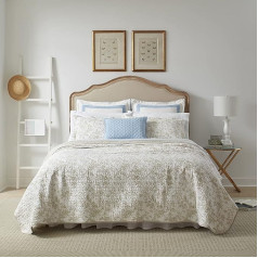 Laura Ashley Amberley Bisquit Reversible Quilt Set, Twin