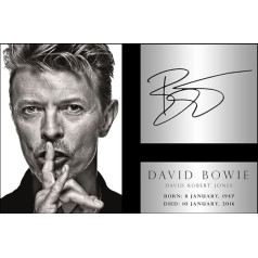 David Bowie Tribute Poster # 100 Signature (Copy) Born 1947 died 2016 Captioned. - A4 (297mm x 210mm) Poster / Art Print