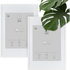 Blumtal Picture Frames Set of 2 High-Quality Photo Frames with Mount 50 x 70 cm White