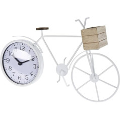 Well Home Bicycle Metal Table Clock, White, 33.5 x 8 x 23.5 cm