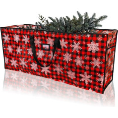 Christmas Tree Cover, 7.5 ft, Plaid Christmas Tree Bag, Christmas Tree Bag, Double Zips, Double Stitched Seams Christmas Tree Bag, Snowflake Storage, Christmas Tree