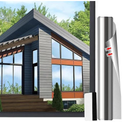 Sun Protection Film Window Exterior Window Film Self-Adhesive Mirror Film Privacy Film Heat Insulation Sun Protection Protection UV Protection for Home, Offices and Shops, Silver, 75 x 200 cm