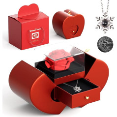 Suewidfay Eternal Rose Gift for Women, Mum, Rose Gift with Necklace for Her, Rose Flower Gifts for Mum Her Wife Girlfriend on Mother's Day, Birthday, Anniversary, Valentine's Day