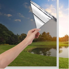 SAMHEITO Sun Protection Film Window Interior 40 x 200 cm Window Film Self-Adhesive Mirror Film Window Opaque from Outside Heat Protection Film Privacy Film Window Heat Protection Film UV Protective