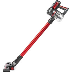 H.Koenig Cordless Handheld Vacuum Cleaner without Bag UP810 / PowerClean+ / 2 Speed Settings / Powerful / Lightweight / Quiet / 160 W / Multifunctional for Home Car Office Red