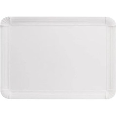 QXH1724 Rectangular Paper Plates, White, 17 cm Width, 24 cm Length, Pack of 250