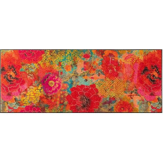 wash+dry Doormat, Flowerchains, 75 x 190 cm, interior, washable, colourful