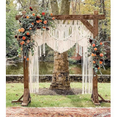 S.N.Handcrafts Macrame Curtain Large Boho Decoration Backdrop Wedding Wall Hanging (60x85cm)