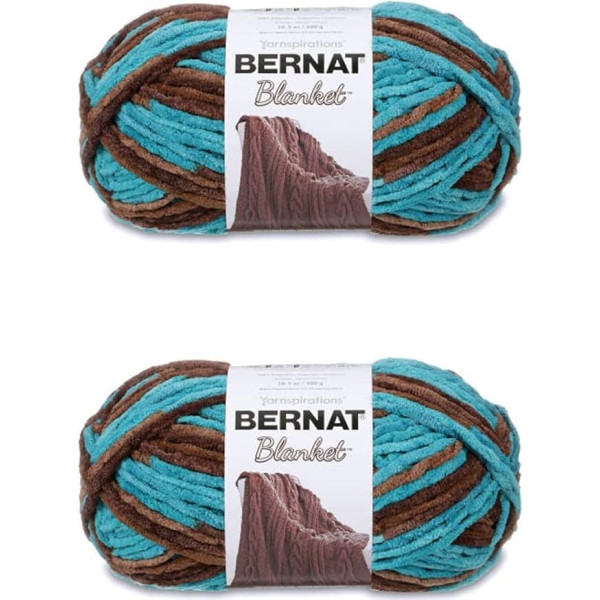 Bernat Blanket Mallard Wood Yarn - 2 Packs of 300g - Polyester - 6 Super Bulky - 220 Metres - Knitting/Crochet