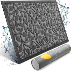 Doormat for Outdoor and Indoor Use [Robust] – Clean Shoes Thanks to Ribbed Top – Perfect Size 60 x 90 cm Grey – Door Mat Outdoor Door Mat Front Door Scraper Indoor Area