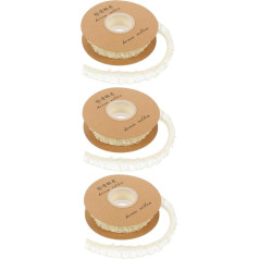 3 Rolls Stretch Lace Pleated Chiffon Fabric Macrame Trim Wedding Lace Trim Embroidery Lace Trim Macrame Decoration Elastic Lace Trim Elastic Band Organza Clothing