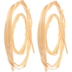 ERINGOGO Pack of 4 Bamboo Baskets Flower Basket Strips Flat Tube Fabric Wicker Tube Wicker Material Lamp Wicker Tube Chair Wicker Tube Beige