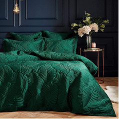 Paoletti Palmeria Emerald Double Duvet Cover and Pillowcase Set