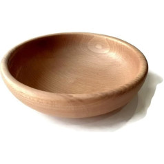 Decorative Wooden Fruit and Nut Bowl - Rustic Natural Beech Wood Serving Bowl for Snacks - 30 cm