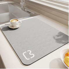 Dai Lufei Absorbent Bath Mat, Non-Slip Microfibre Bath Mat, Shower Mat, Non-Slip Quick Drying, Rug for Living Room, Kitchen and Toilet (Grey, 45 x 70 cm)
