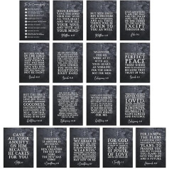 Artery8 Christian Holy The Lords Bible Scripture Verses Unframed Poster Art Print Mixed Pack of 17 A4