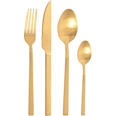 Pintinox Lucky Gold Satin Stainless Steel Cutlery Set of 24