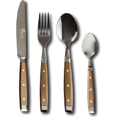 Pradel Excellence - Quito Cutlery, 24 Pieces - 6 Table Knives + 6 Forks + 6 Soup Spoons + 6 Coffee Spoons - Stainless Steel Blades - Colour Box - Bronze