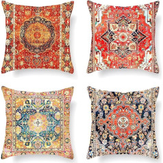 Boho-Kissenbezüge, Boho-Kissenbezüge, 45 x 45 cm, Vintage-Stil, Bohemian-Stil, ethnischer Stil, quadratisch, exotisch, dekorative Kissenbezüge für Sofa, Couch, Schlafzimmer, Wohnzimmer,