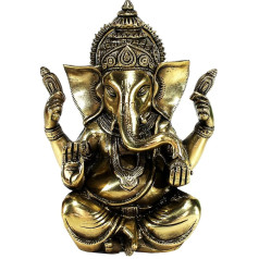 eSplanade Ganesha Brass Showpiece | Home Decor | Ganesh Ganesha Ganpati Ganapati Murti Idol (Sitting Ganesha)