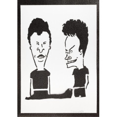 Real Handmade Graffiti Beavis and Butt. TV Series Poster Handmade Decoration Living Room Wall Picture Bedroom Wall Decoration Gifts for Men and Women
