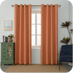 GIRASOLE HOME Barbados Thermal 100% Blackout Eyelet Curtains