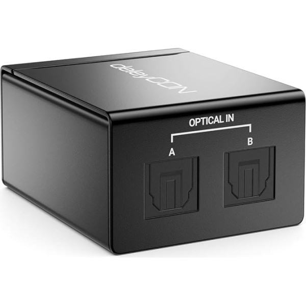 deleyCON Toslink 2x1 Switch SPDIF Audio Manual Switch Splitter (2x IN / 1x Out) Optical TOSLINK - Metal