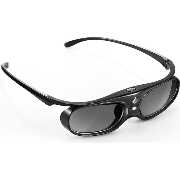 Wowlela 3D Glasses, Rechargeable 3D Active Shutter Glasses for All DLP Link 3D Projectors, Active Shutter 3D DLP Link Rechargeable 3D Glasses Compatible with BenQ, Optoma, Viewsonic DLP Projector