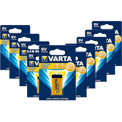 Varta 4122 Pack of 10 E Block For Fire Alarm Smoke Detector Moisture Meter 9 V, Alkaline