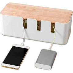 Cable Management Desk Cable Organiser Box Cable Hiding Cable Box Small Cable Collector Storage Box for Cable Management Charging Cable 30.3 x 12.5 x 11.5 cm