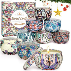 Scented Candles Gift Set for Women, 9 Pieces Soy Wax Aromatherapy Candles Gifts Christmas Women, Small Gift Set, Scented Candles Set for Mother's Day, Christmas, Birthday, Valentine's Day, Bathroom,