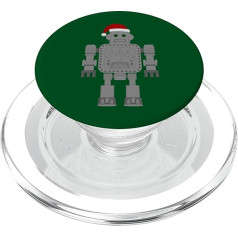 Lustiger Weihnachtsmann Roboter niedlich Weihnachten Retro Urlaub PopSockets PopGrip für MagSafe