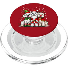 Bichon Frise Weihnachtshunde Lustiger Weihnachtsmann Rentier PopSockets PopGrip für MagSafe