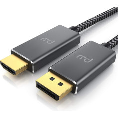 4K 3 m Displayport 1.4 to HDMI Cable - HDTV Cable Standard 2.0 - UHD 3840 x 2160 @ 60 Hz - Triple Shielding - Kink Protection - Metal Plug - Audio and Video Adapter Cable for Projector Laptop Monitor