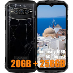 DOOGEE V30T (2023), 10800 mAh Battery, Dimensity 1080 20GB + 256GB, 5G Smartphone without Contract, 108MP Camera (20MP Infrared) + 16MP + 32MP, Android 12 6.58 Inch, Wireless Charging NFC Marble
