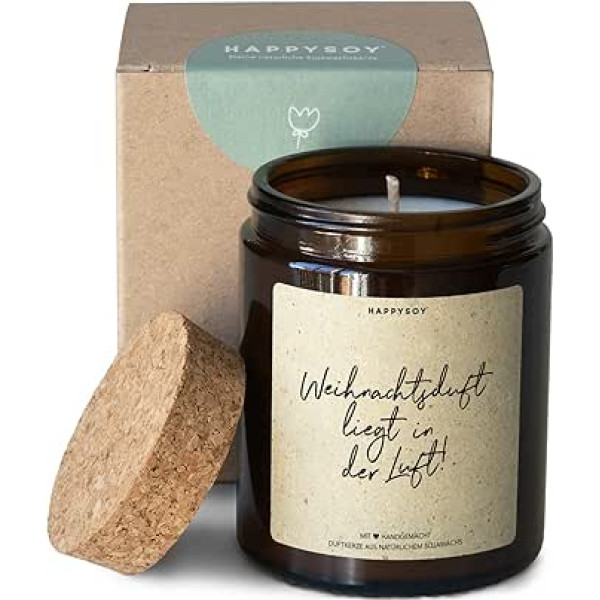 Gift Christmas Scented Candle in Glass Made of Soy - Handmade, Plastic-Free - Sustainable Gift Idea for Women for Men - Christmas Decoration Idea - for Girlfriend Parents Mum Dad Christmas Fragrance