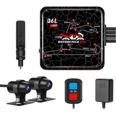 VSYSTO Dashcam Motorcycle, WiFi 140° Wide Angle Motorcycle Cameras, 1080P Double Lens Front Rear Sports Camera, Parking Mode, GPS, Night Vision, G-Sensor, Loop Recording