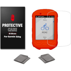 Chooee 4D Silicone Case for Garmin Edge 530 Black Red Orange Blue with Screen Protector Red