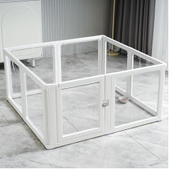 Citylife 8-Piece Puppy Run 60 cm High, Foldable Dog Playpen with Door, Dog Enclosure Home, XXL Playpen for Dogs, Cats, Rabbits, Small Animals, Non-Slip, Transparent