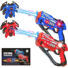 Laser Tag Set Children, Rechargeable Infrared Laser Guns with Vest Display, Shooting Game Laser for 2 Players for Indoor and Outdoor Children's Fighting Games, Gift Boys and Girls for 7 8 9 10
