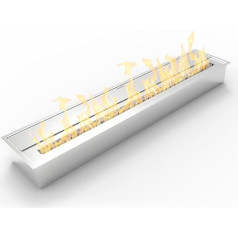 Bioethanol Fireplace Burner Stainless Steel 7 Litre 91.5 x 18.7 x 9.5 cm