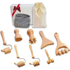 Maderotherapy Face - Face Massager - 8 Face Massagers + Face Headband + Cotton Bag - Maderotherapy Set Skincare