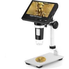 Ninyoon DM4 Digital Microscope with 4.3 Inch LCD Screen, 50-1000X Coin Microscope for Error Coins, USB Magnifier, Microscope with High Stand, 8 Adjustable LED Lights Also for Windows View