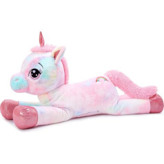 MorisMos Giant Unicorn Cuddly Toy XXL, 110 cm Pink Large Unicorn Plush Toy Stuffed Toy, Birthday Christmas Gift for Girls Baby