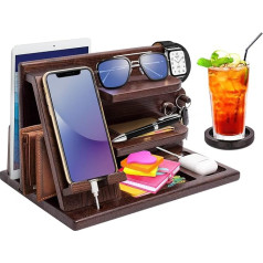 Father's Day Gift for Dad, Gifts for Men, Wooden Phone Docking Station, Dad Gift Father's Day, Bedside Organiser, Men's Gift Birthday, Gifts for Dad Husband, Men's Gifts