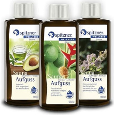 Sauna Infusion Green Kraft: Green Tea Avocado, Ginger Lime, Melissa Honey (3 x 190 ml) Spitzner