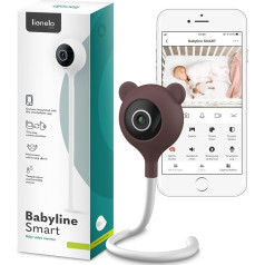 Lionelo Babyline Smart Electronic Baby Monitor, Baby Camera Wi-Fi, Mobile Application, Motion Noise Detection, Visibility in the Dark, Temperature Sensor, Indoor 5.3 x 3.3 x 28.5