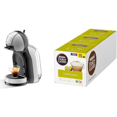 NESCAFÉ DOLCE GUSTO Krups KP123B Mini Me Coffee Capsule Machine, 1500 Watt, Article Grey/Black with Cappuccino