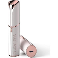 Finishing Touch Flawless Face Women's Rechargeable Shaver with Hypoallergenic Shaver Head + 2 Replacement Tips - White